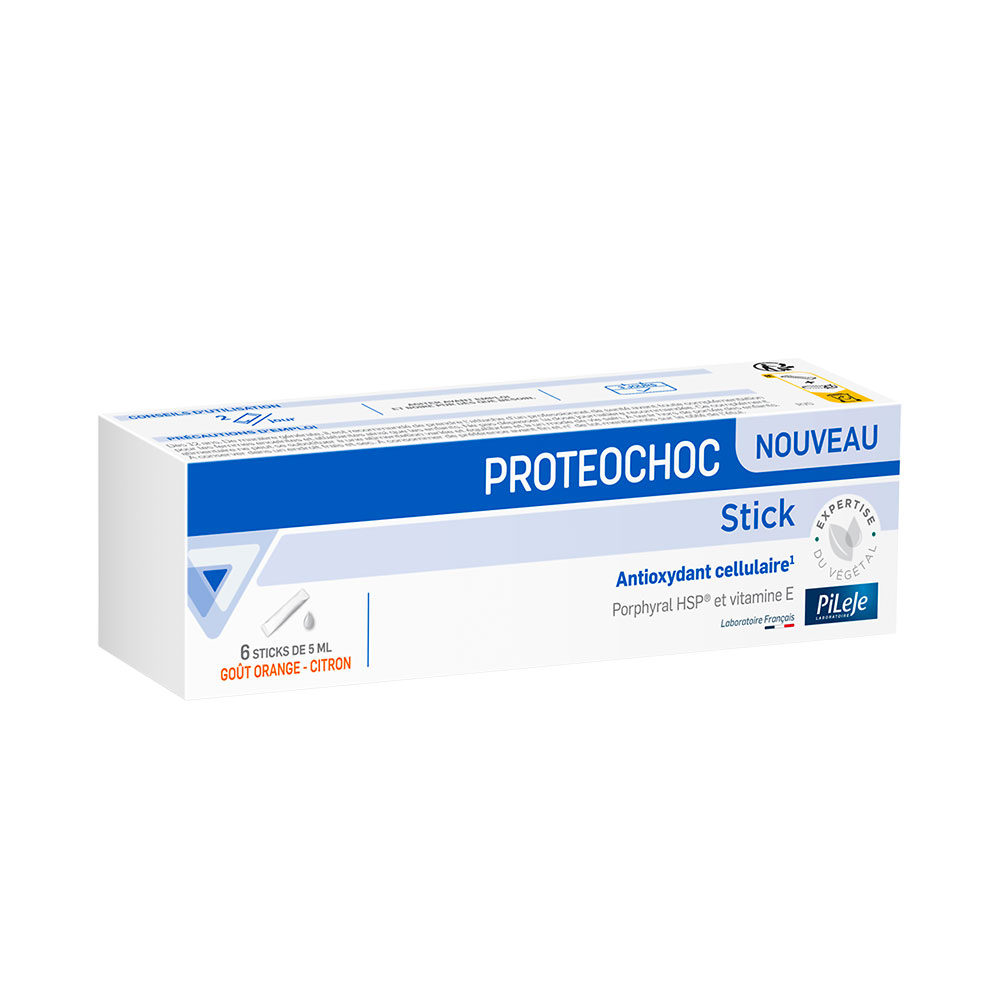 Pileje Proteochoc Anti-Oxydant cellulaire Goût orange-citron 6 sticks de 5mL