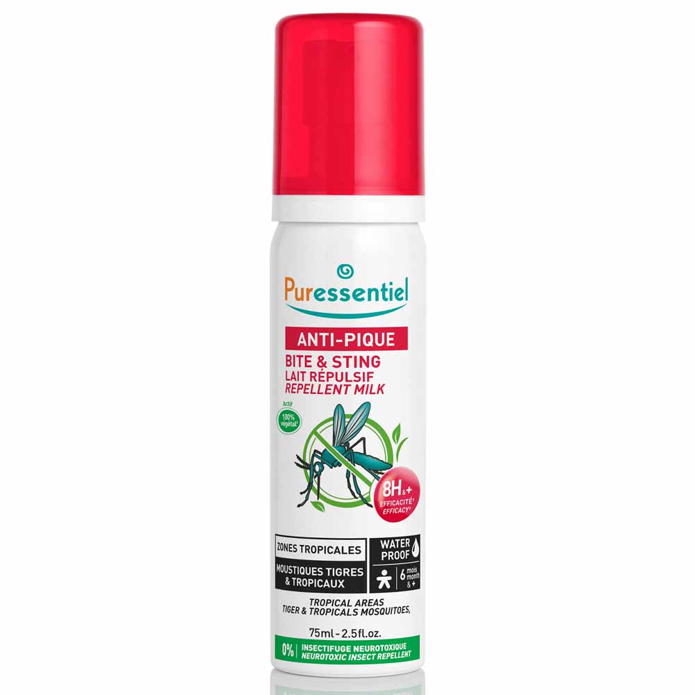 Puressentiel Anti-Pique Lait Répulsif Zones Tropicales Moustiques Tigres et Tropicaux Dès 6 Mois 75ml
