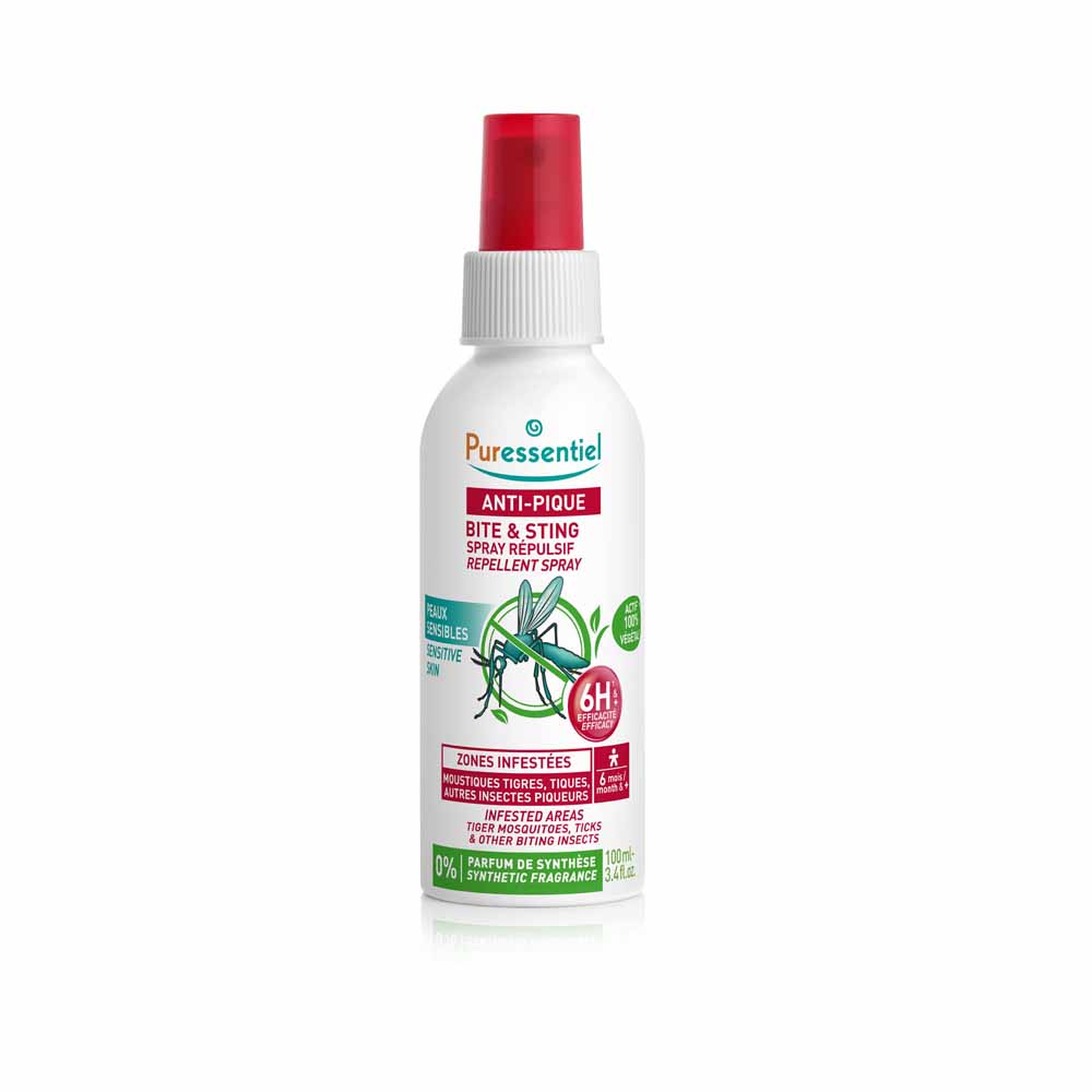 Puressentiel Anti-Pique Spray Repulsif Famille Zones Temperees 100ml