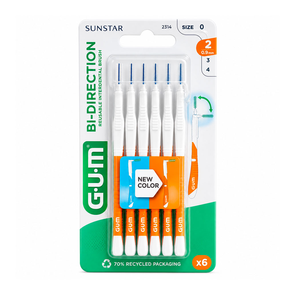 Gum Proxabrush Brossettes Interdentaires 0.9mm Bi-direction x6