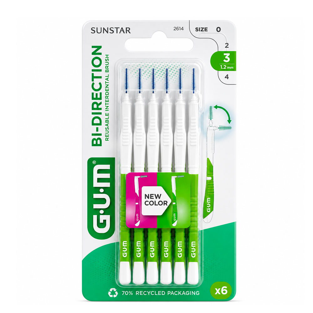 Gum Proxabrush Brossettes Interdentaires 1.2mm Bi-direction x6
