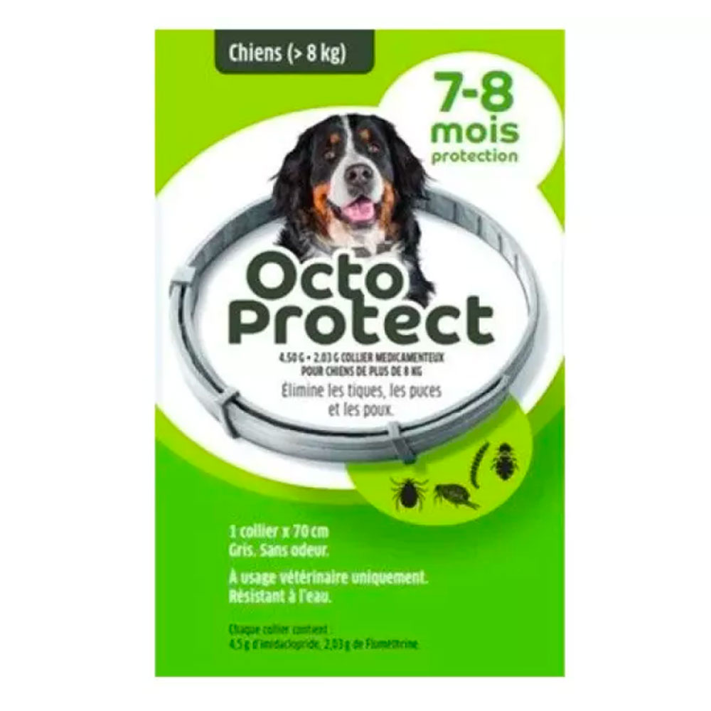 OctoProtect Collier Grand Chien Tiques Puces Poux x1