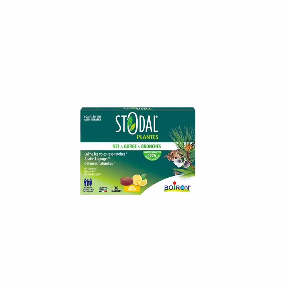 Boiron Stodal Plantes pastilles goût citron 36 pastilles