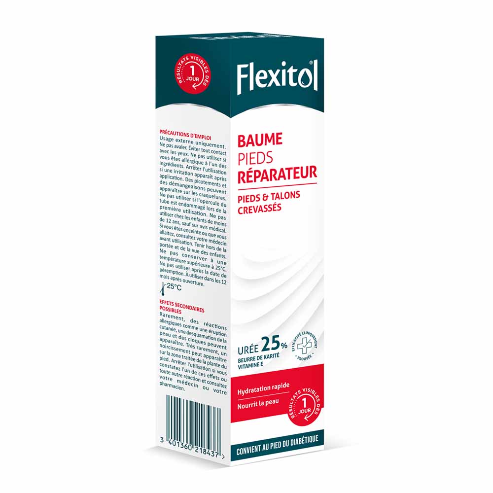 Flexitol Baume Réparateur Pieds 25% d'Urée Pieds et talons crevassés 112g