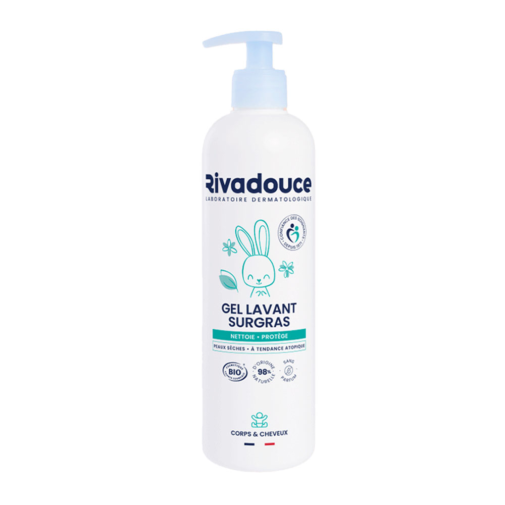 Rivadouce Bébé Gel lavant surgras non parfumé bio Corps et cheveux 500ml
