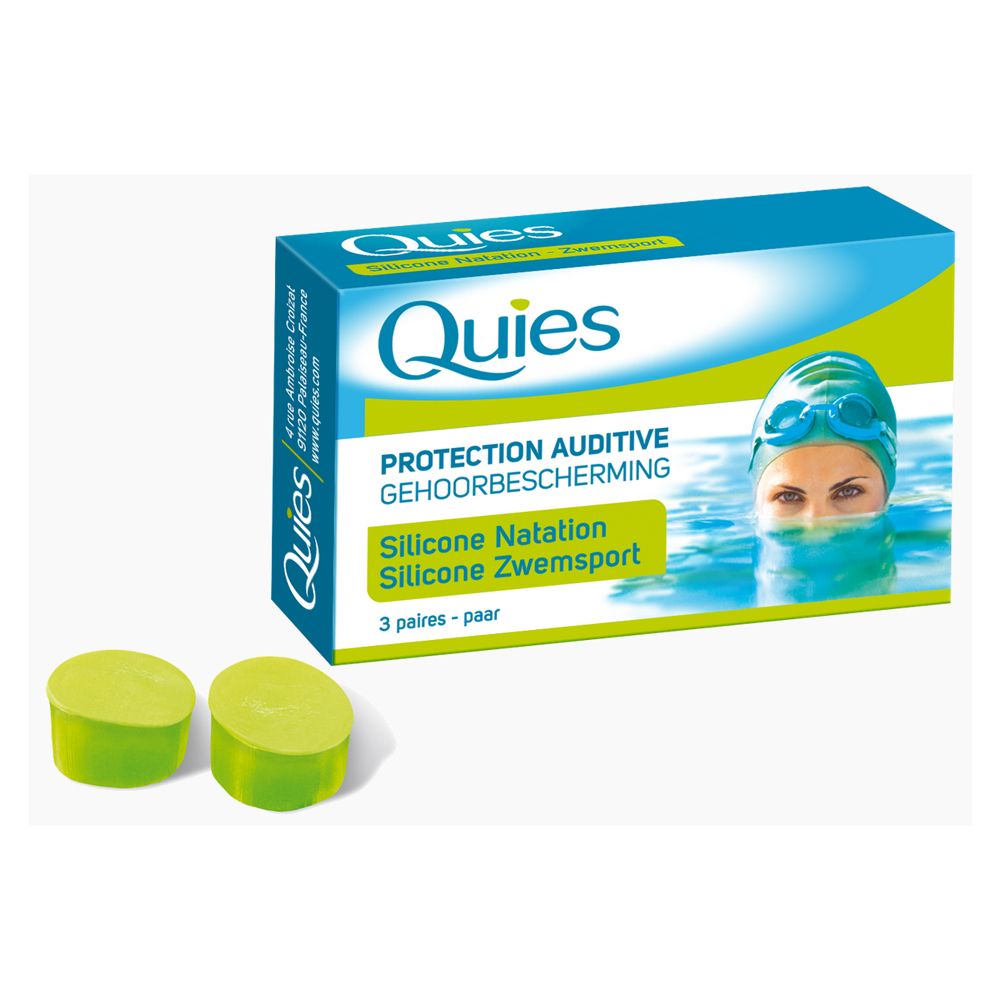 Quies Protection Auditive Silicone Special Natation 3 Paires