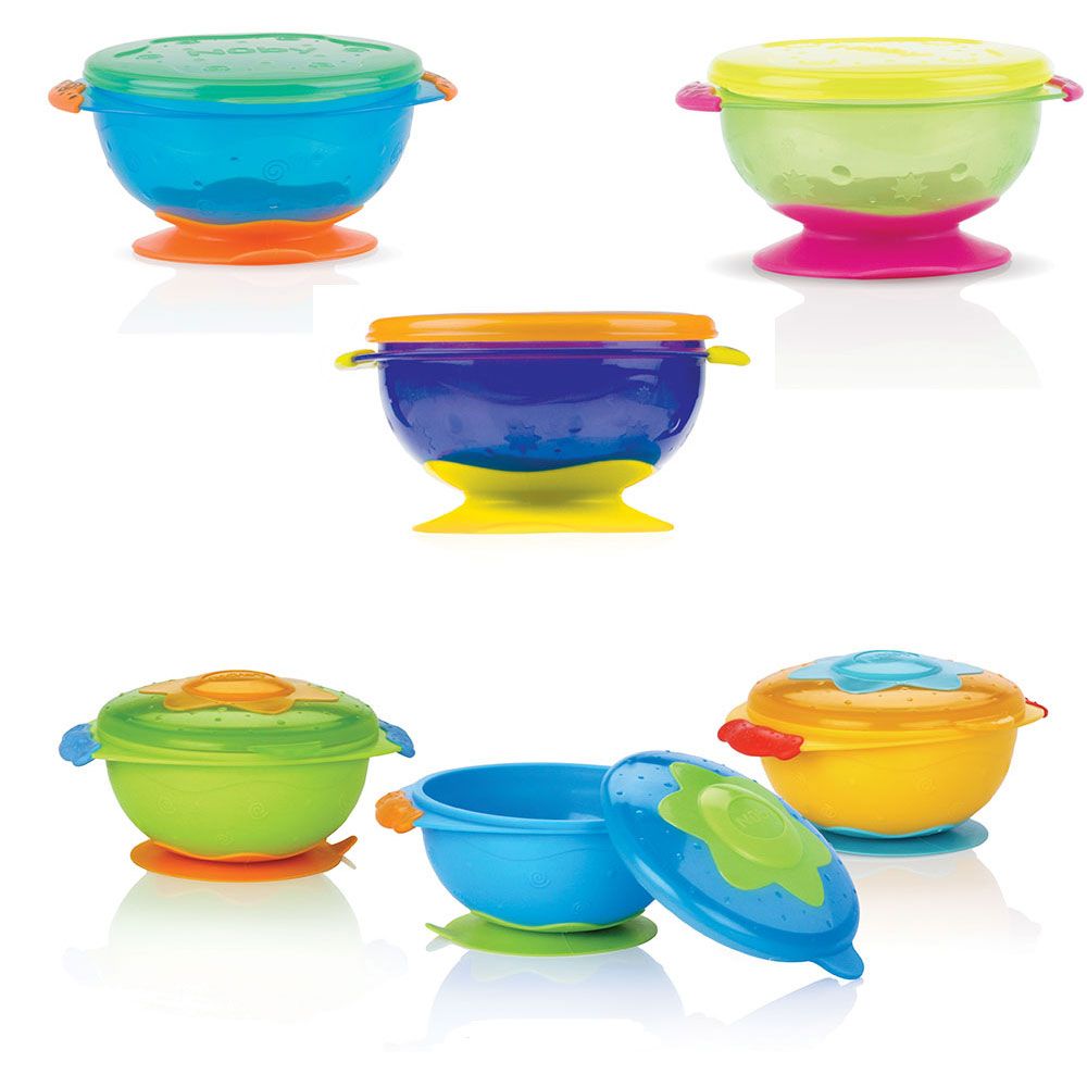 Nuby Assiette Profonde Avec Ventouse Et Couvercle 9 Mois Et Plus