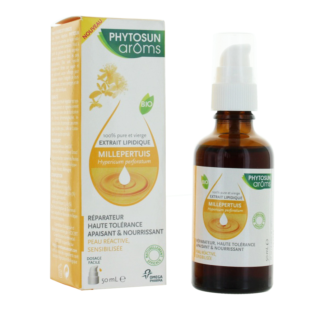 Phytosun Aroms Huile Vegetale De Millepertuis Peaux Reactives Sensibilisees Bio 50ml