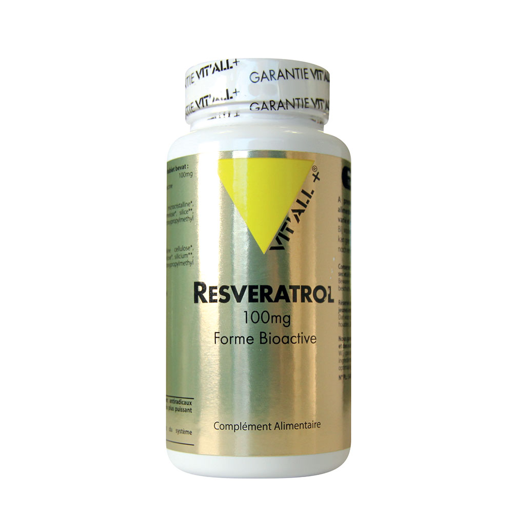 Resveratrol 100mg 30 Comprimés Vit'All+