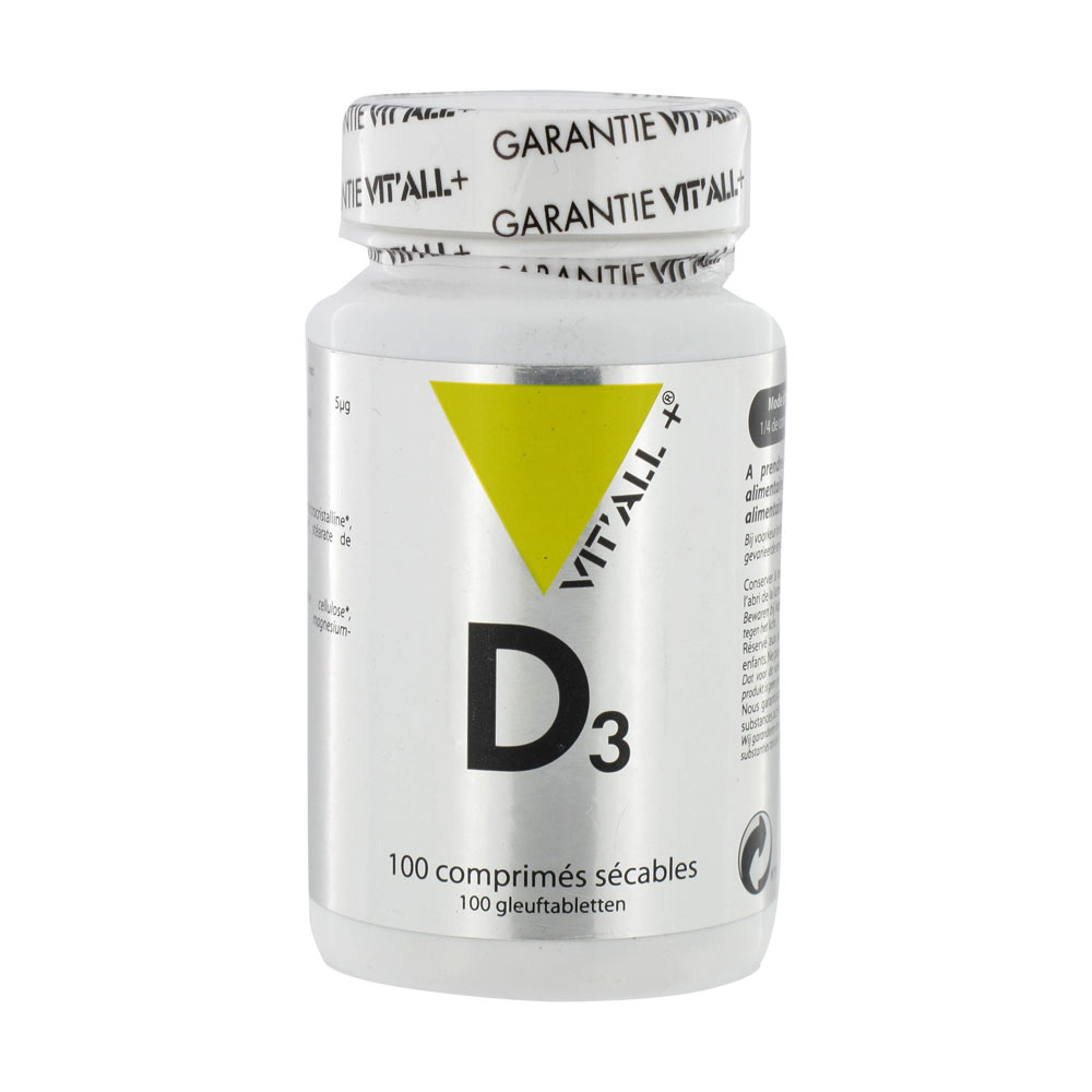 Vitamine D3 20µg 100 Comprimés Vit'All+