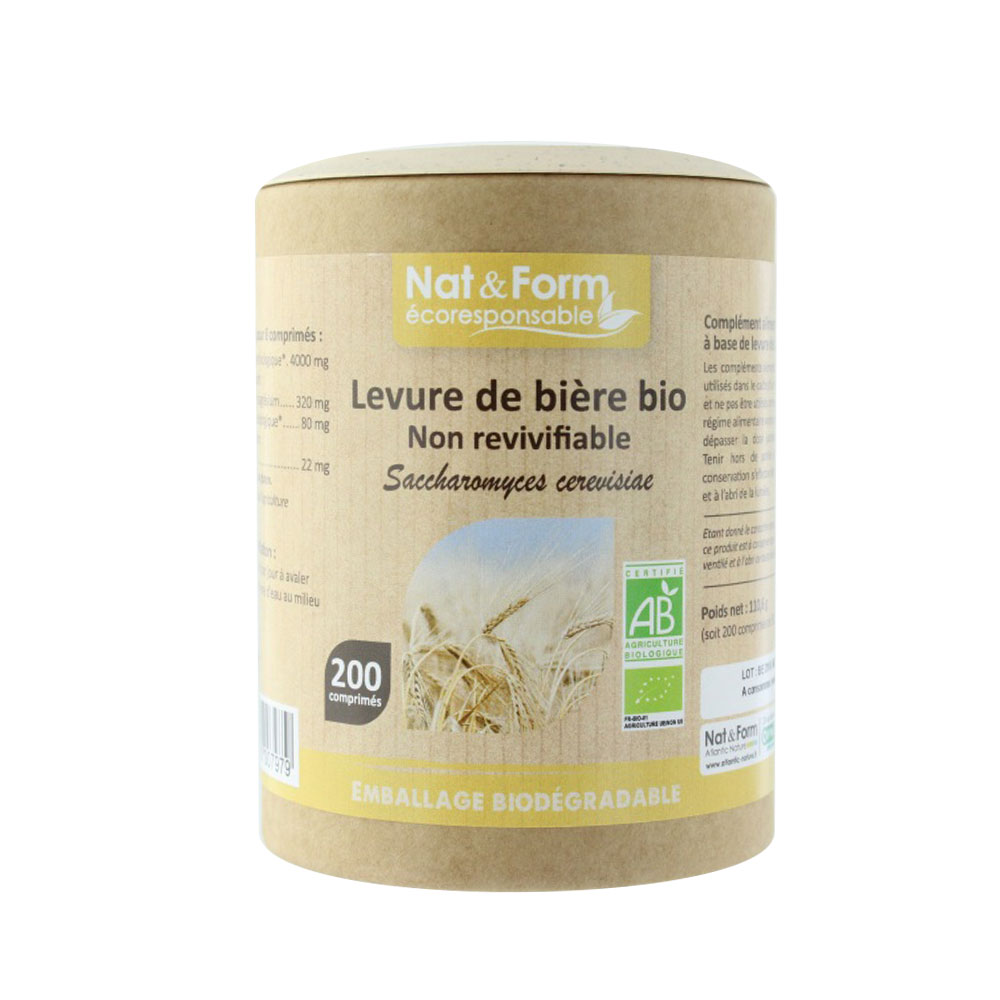 Nat&Form LEVURE DE BIERE NON REVIVIFIABLE BIO 200 comprimés