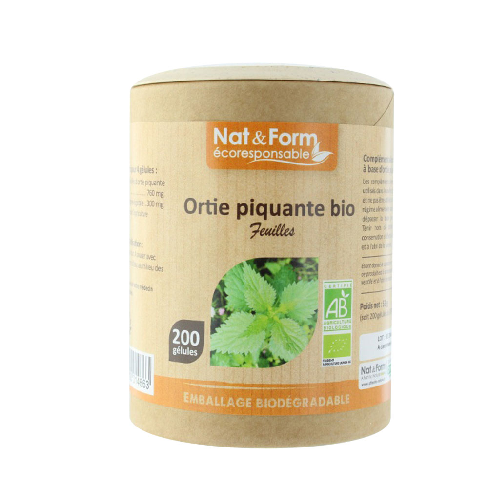 Nat&Form Ortie Piquante Feuille Bio 200 Gelules Vegetales
