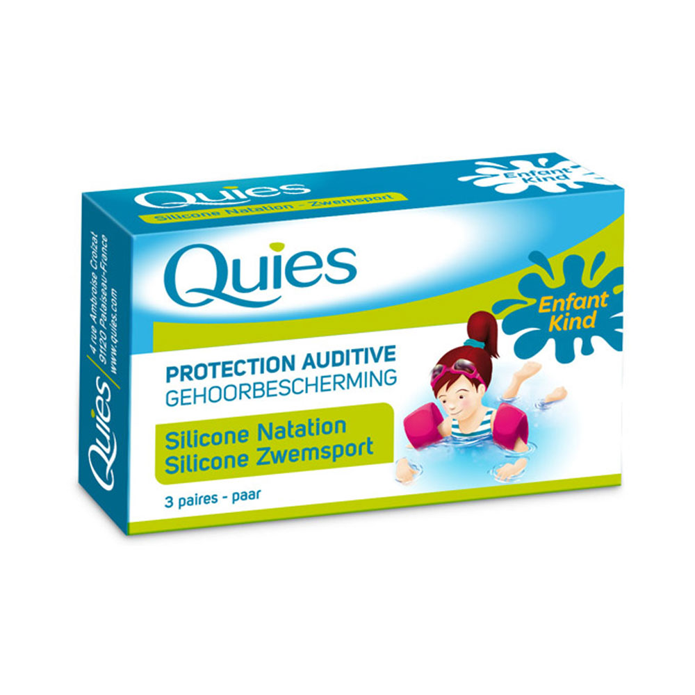 Quies Protection Auditive Silicone Natation Enfants 3 Paires