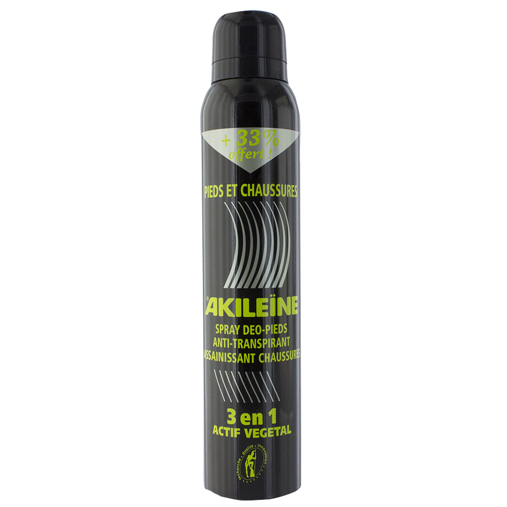 Asepta Akileine Spray Noir Deodorant Pieds Anti Transpirant Dont 33% Offert 150ml