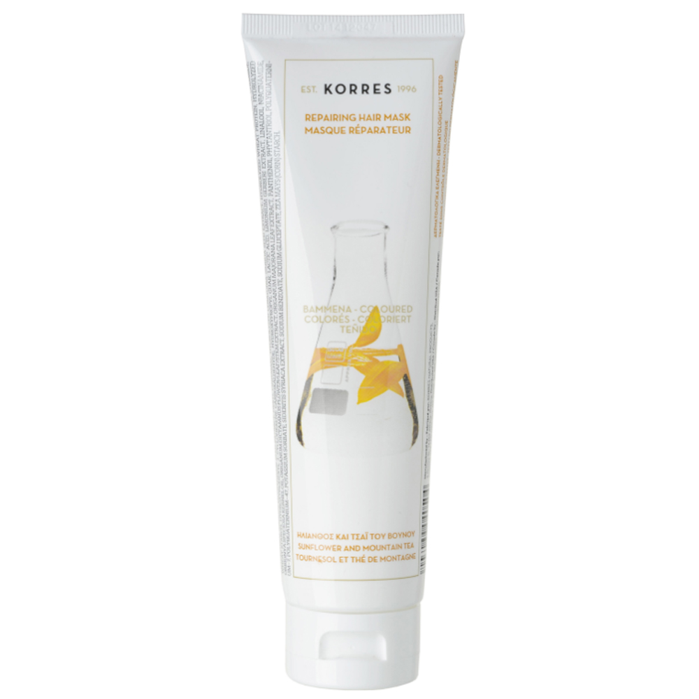 Korres Masque Reparateur Pour Cheveux Colores Tournesol Et The De Montagne 125ml