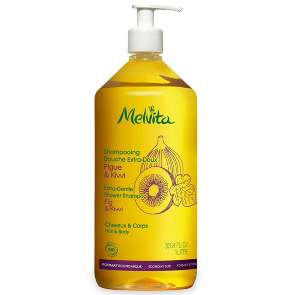 Melvita Shampooing Douche Extra-doux Figue Et Kiwi Bio 1l