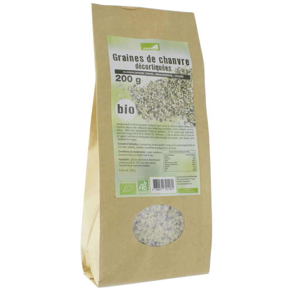 Exopharm Graines De Chanvre Bio 200g