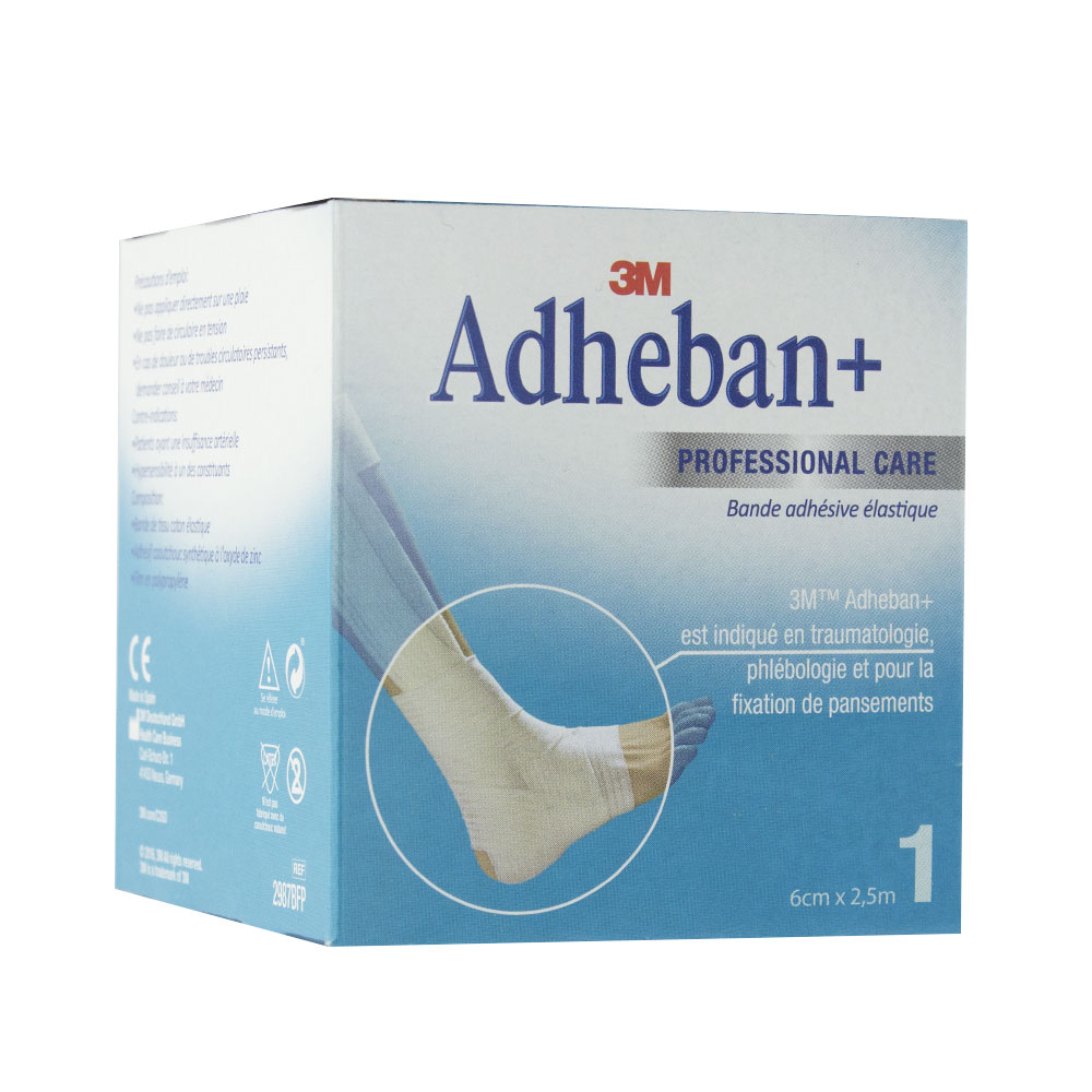 3M Adheban Plus Bande Adhesive Elastique 6cmx2.5m
