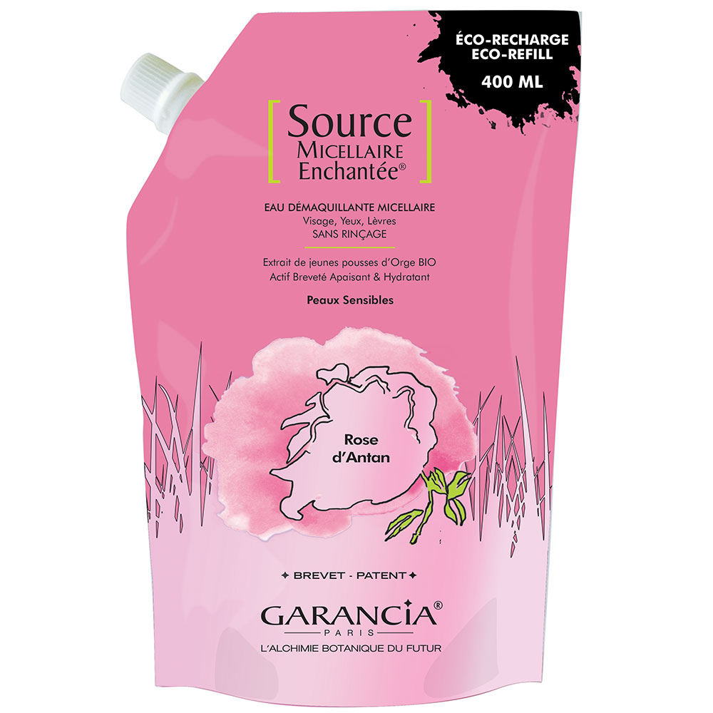 Garancia Enchantee Source Eau Demaquillante Micellaire Recharge Rose D'Antan 400ml