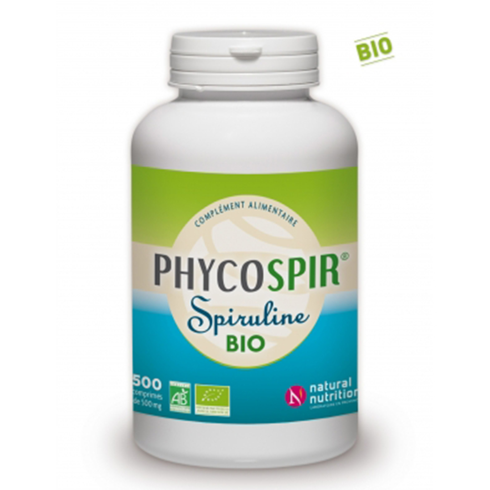 Natural Nutrition Spiruline Phycospir Bio 500 Comprimes