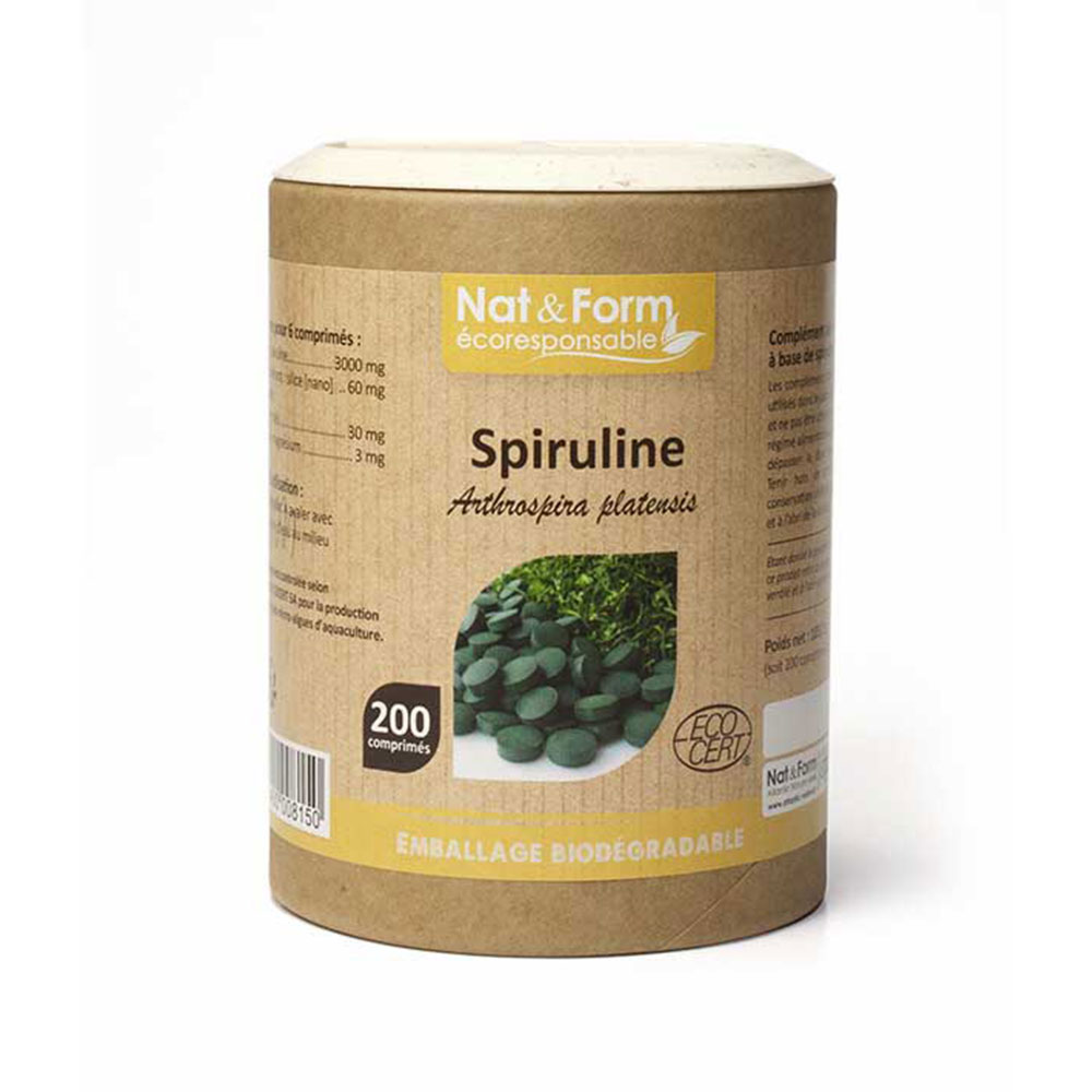 Nat&Form Spiruline Bio 200 Comprimes