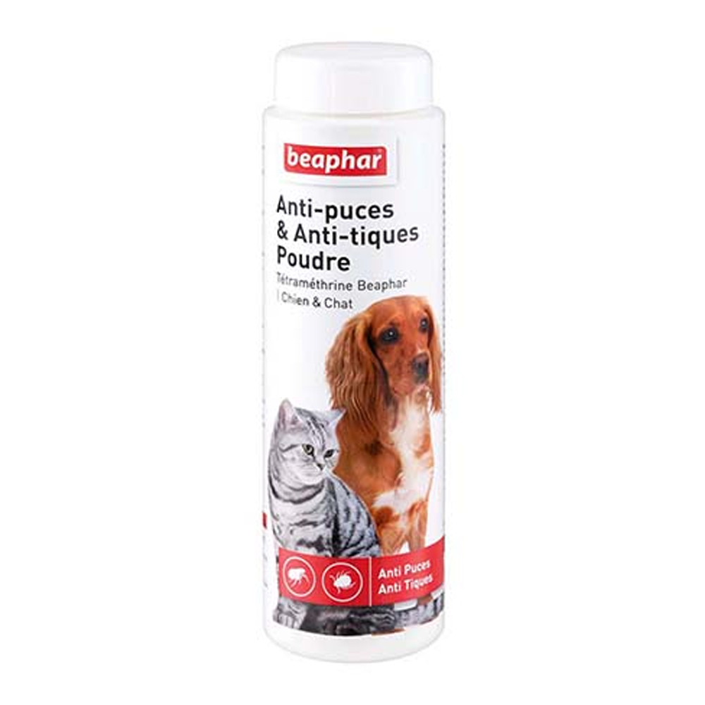 Beaphar Poudre Anti Puces Et Tiques Tetramethrine Pour Chien Et Chat 150g