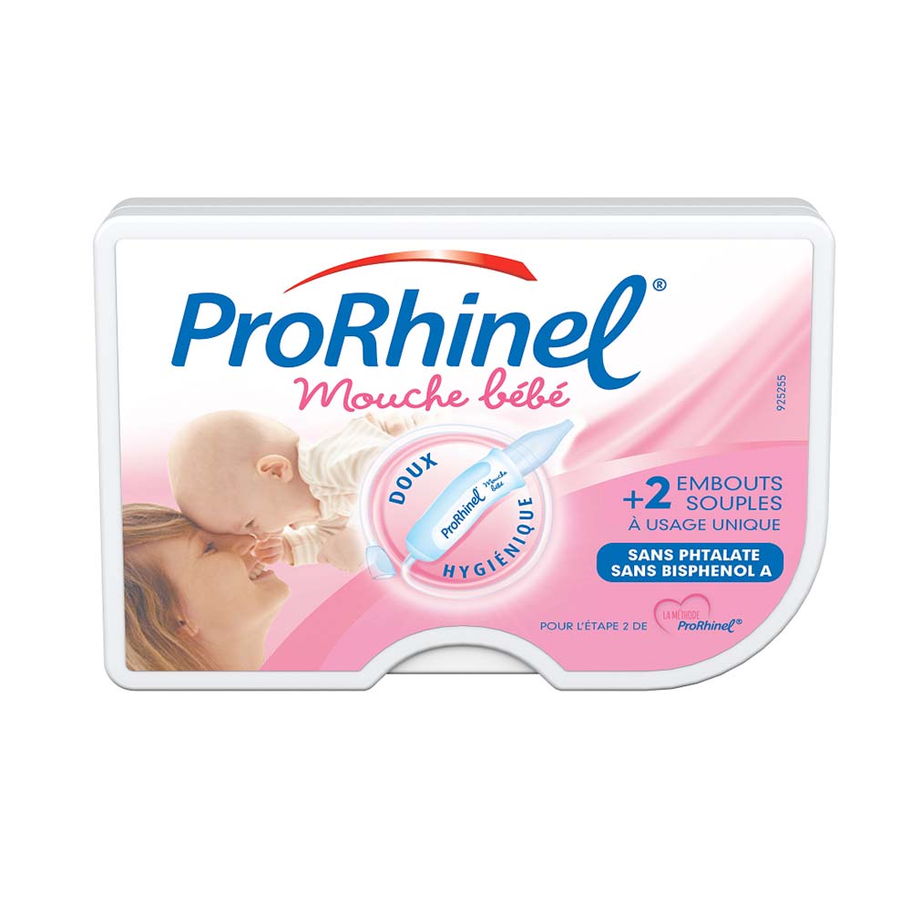 Prorhinel Mouche Bebe Ergonomique + 2 Embouts Jetables
