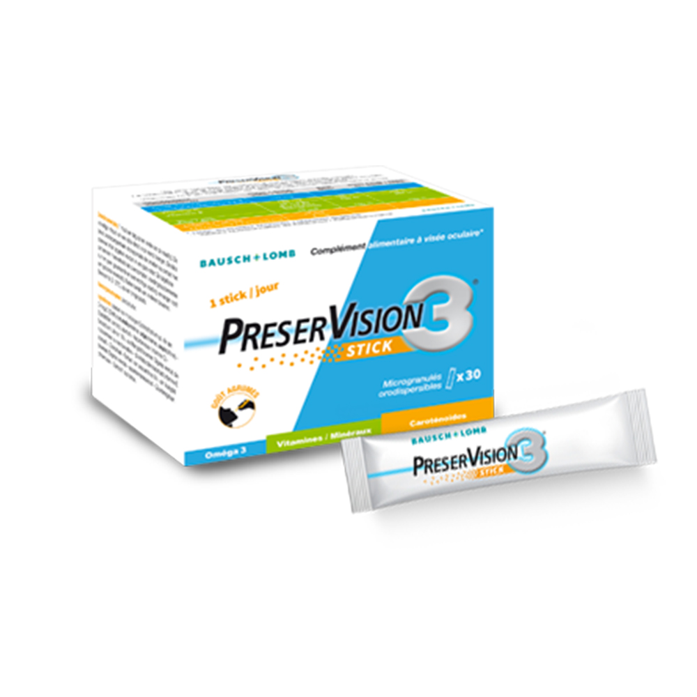 Bausch&Lomb Preservision Complément alimentaire à visée oculaire 3 30 Sticks