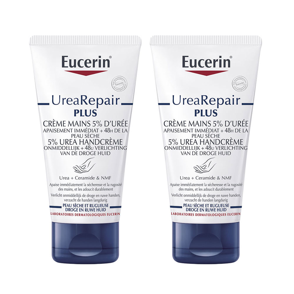 Eucerin UreaRepair Plus Creme Mains 5% D'uree Peaux Seches Et Abimées 2x75ml