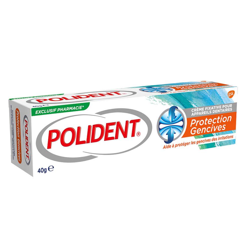 Polident Creme Fixatrice Pour Appareils Dentaires Protection Gencives 40g