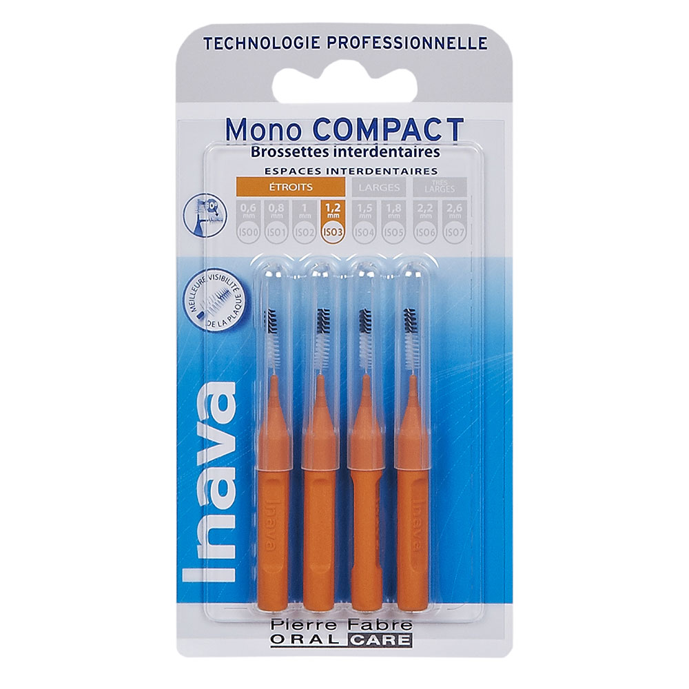 Inava Brossettes Interdentaires 1.2mm Orange X4 Mono Compact