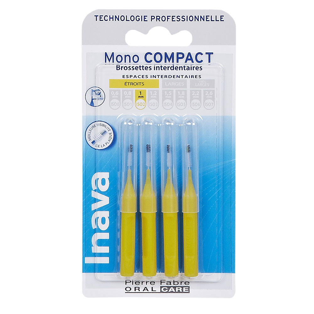 Inava Brossettes Interdentaires 1mm Jaune X4 Mono Compact
