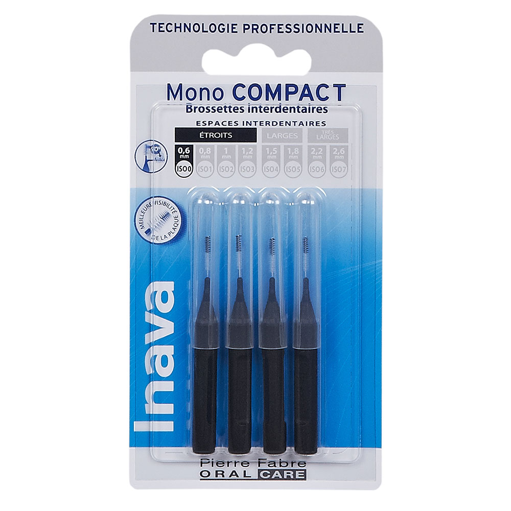Inava Brossettes Interdentaires Mono Compact 0.6mm Noir x4