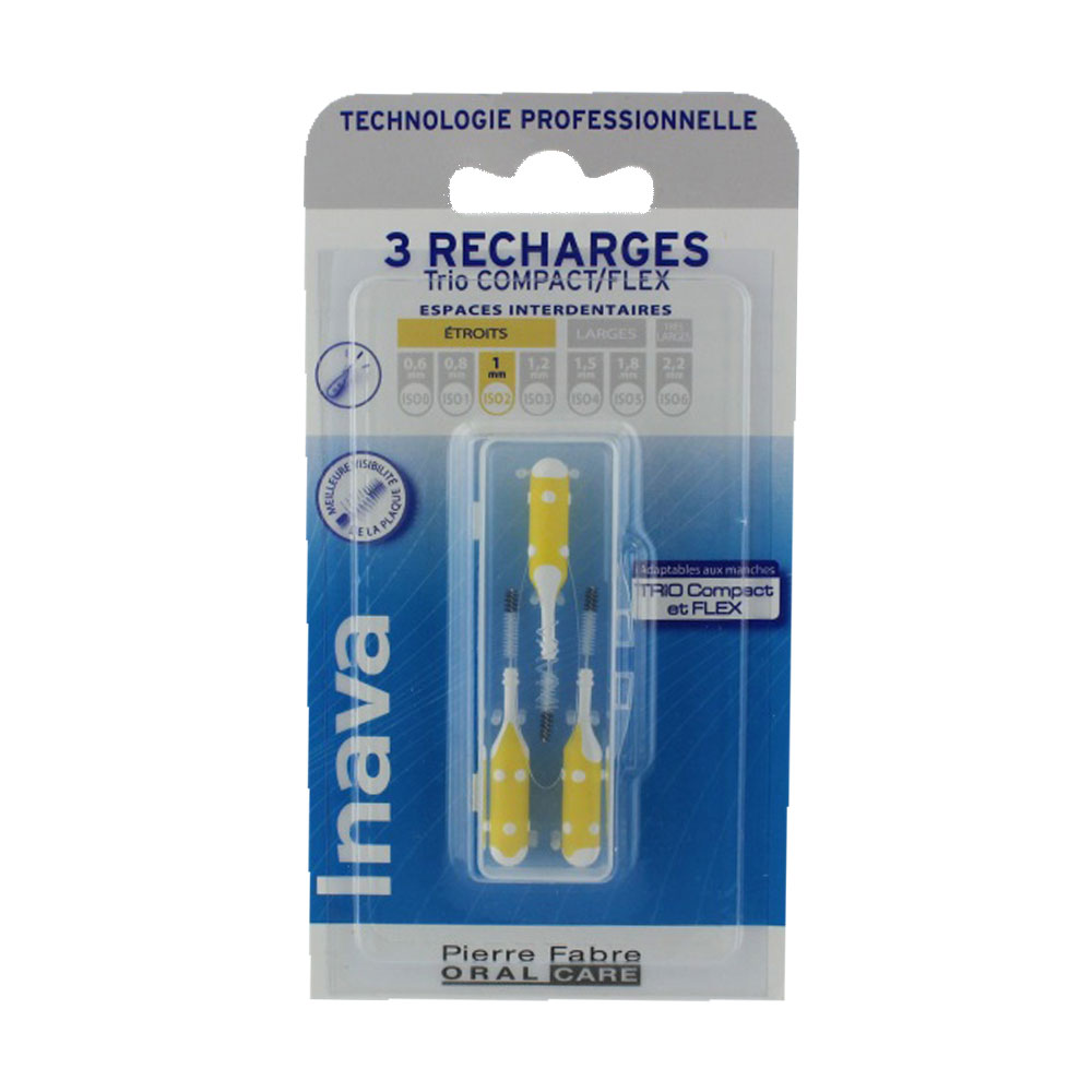 Inava Recharges Brossettes Interdentaires 1mm Jaune x4
