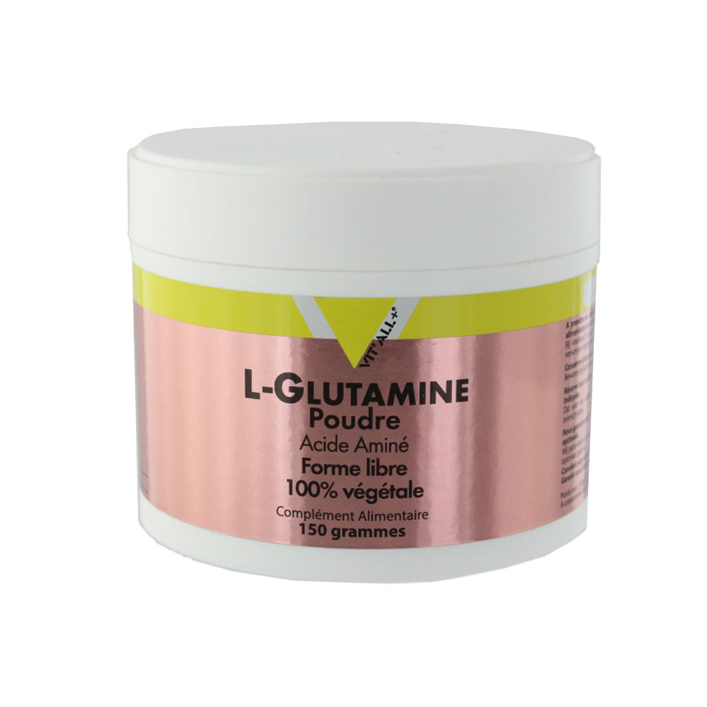 Vit'All+ L-glutamine Poudre Acide Amine 100% Végétale 150g