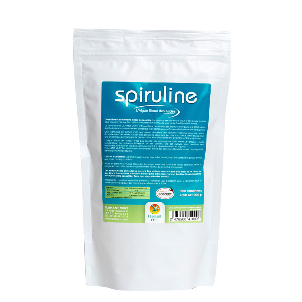 Flamant Vert Spiruline Sachet 1000 Comprimes