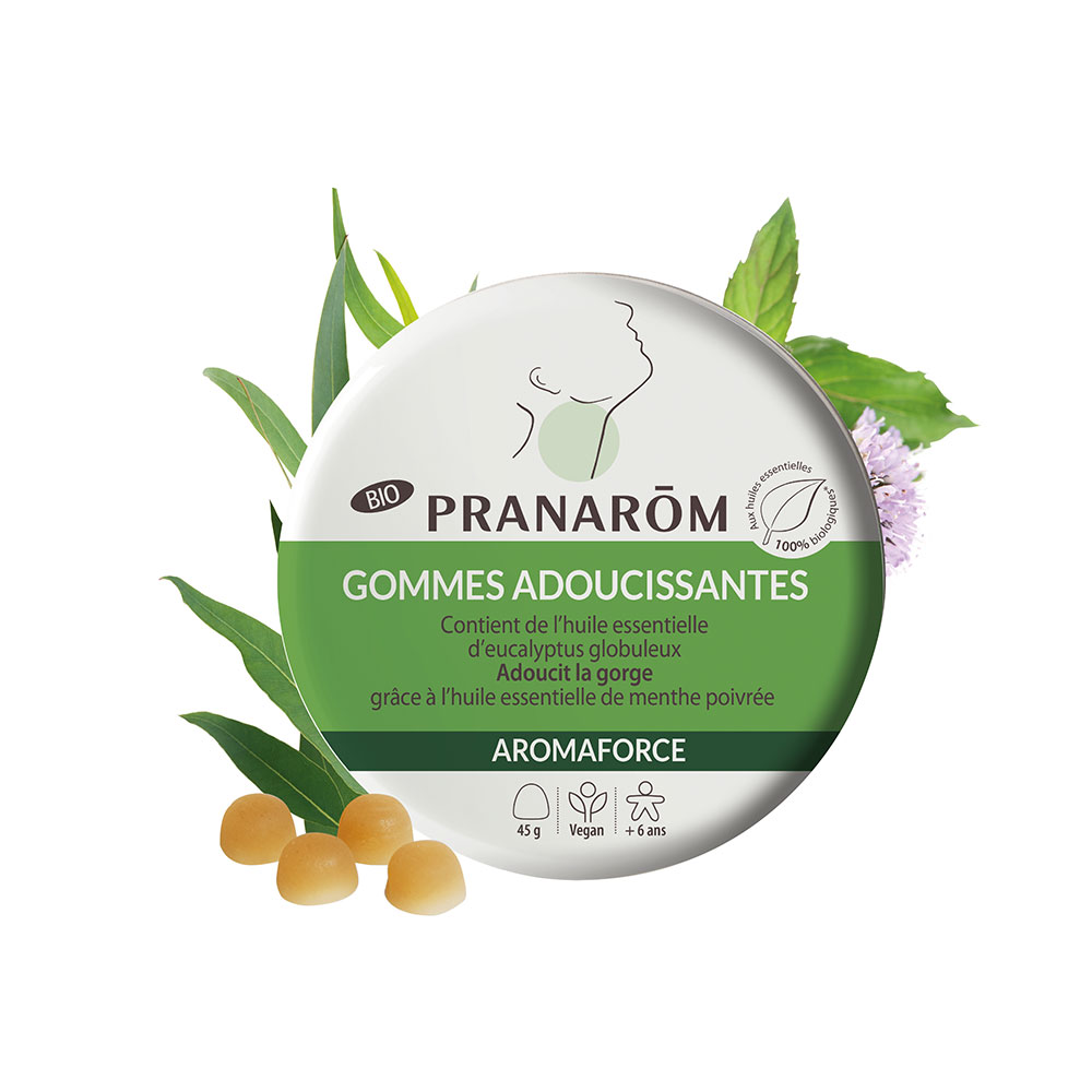 Gommes Adoucissantes Bio Aromaforce Eucalyptus Et Menthe 45g Pranarôm