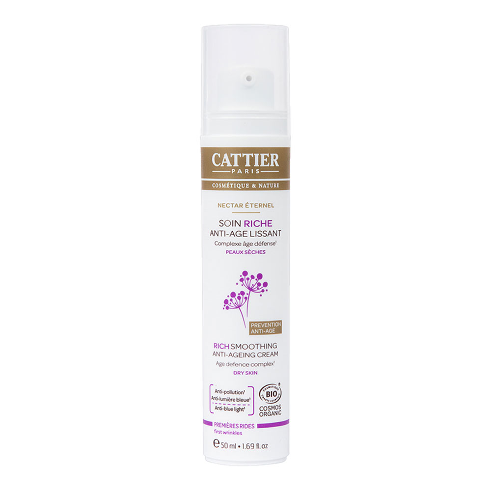 Cattier Anti-Age Soin Riche Lissant Peaux Seches Bio Nectar Eternel 50ml