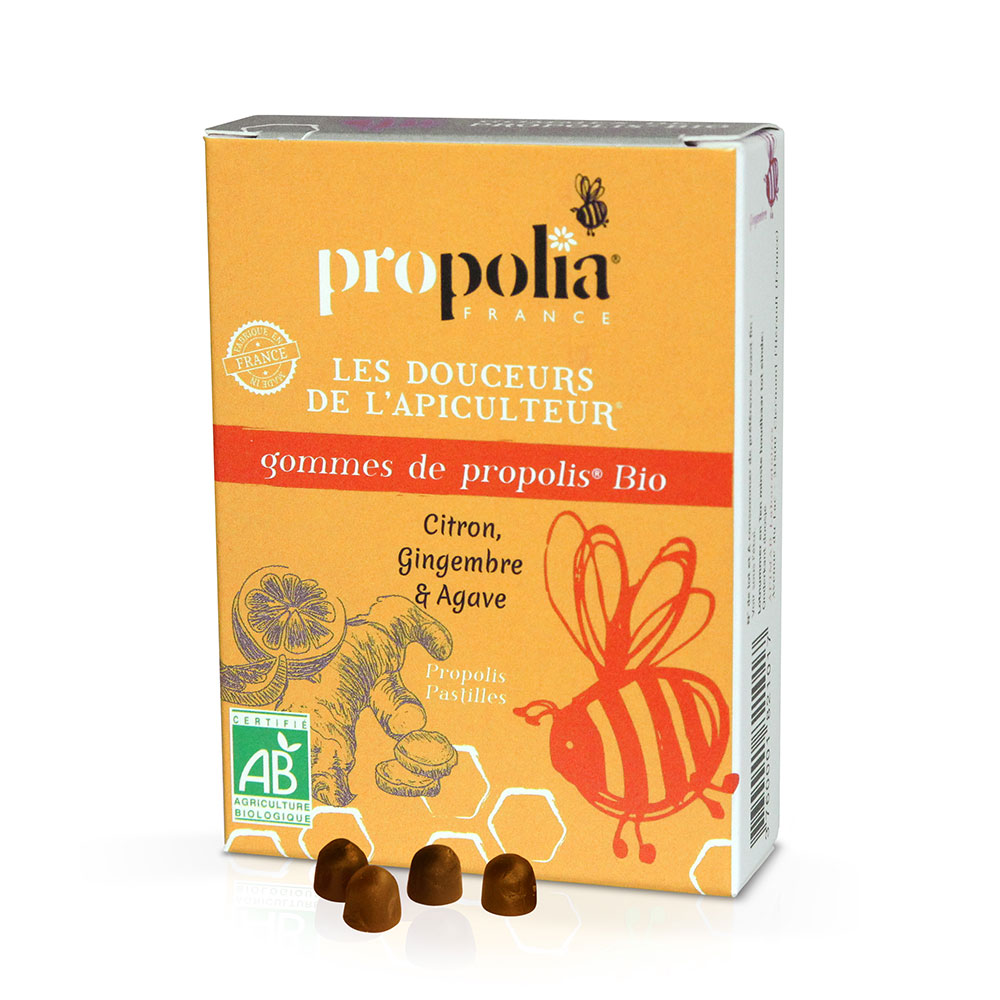 Propolia Gommes De Propolis Sirop D'agave Gingembre Et Citron Bio 45g