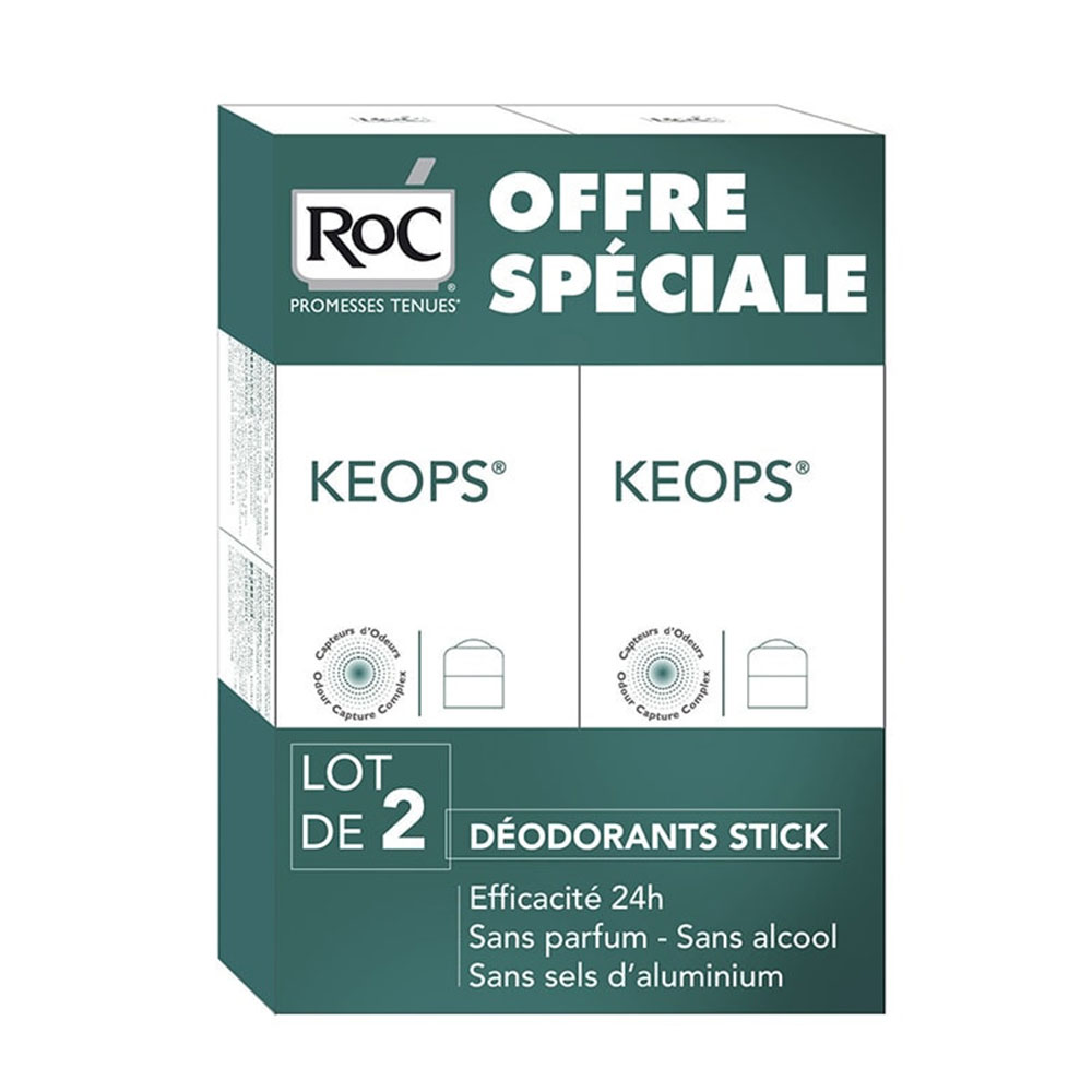 DEODORANT STICK TRANSPIRATION MODEREE 2X40ML KEOPS ROC
