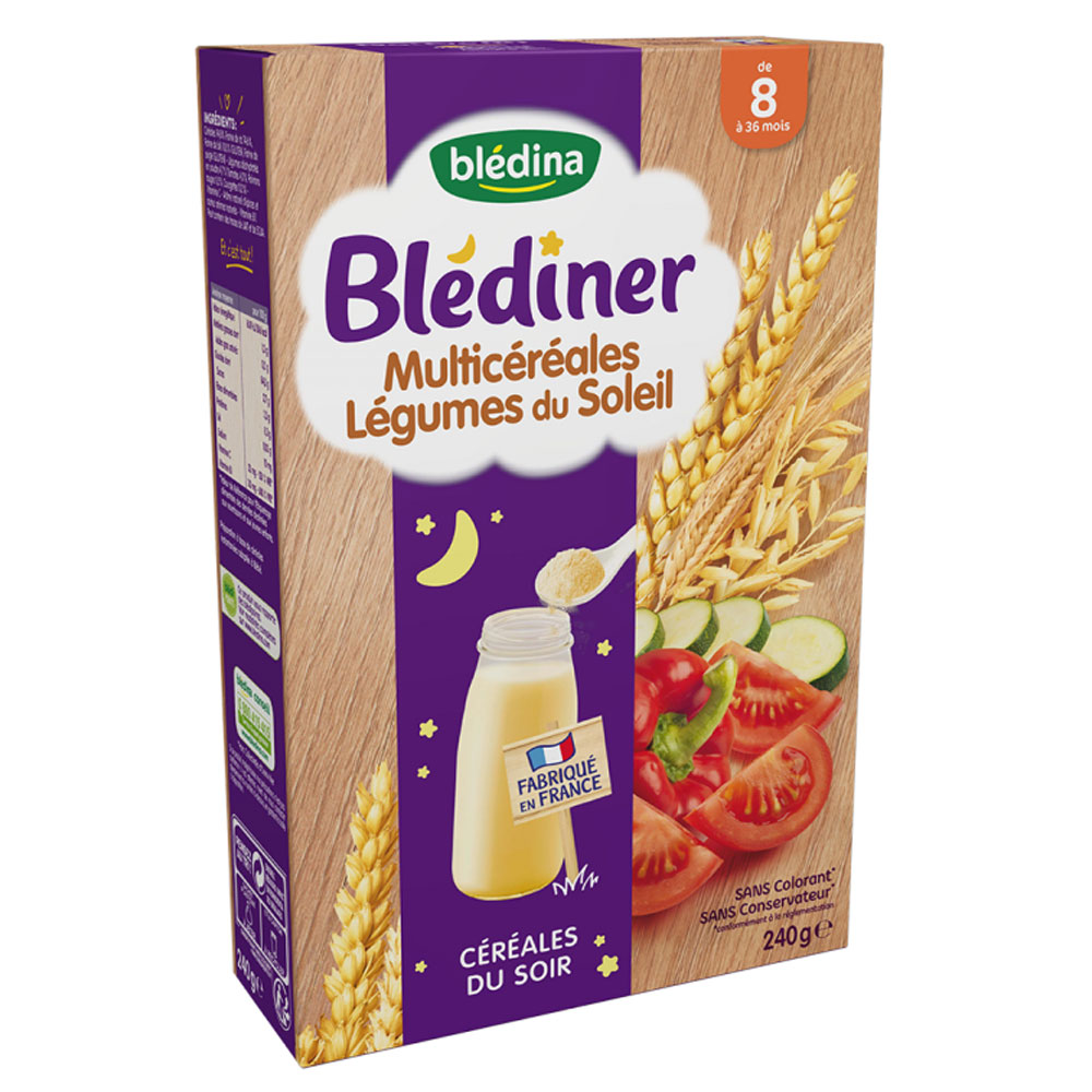 Blédina Cereales Du Soir Multicereales Legumes Du Soleil Des 8 Mois Blediner 240g
