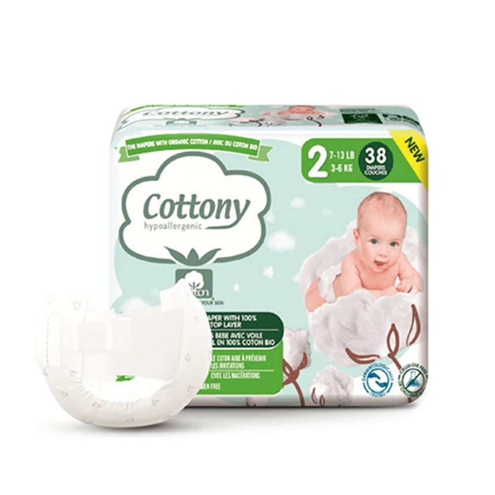 Cottony Couches Bébé T2 (3-6 Kg) x38