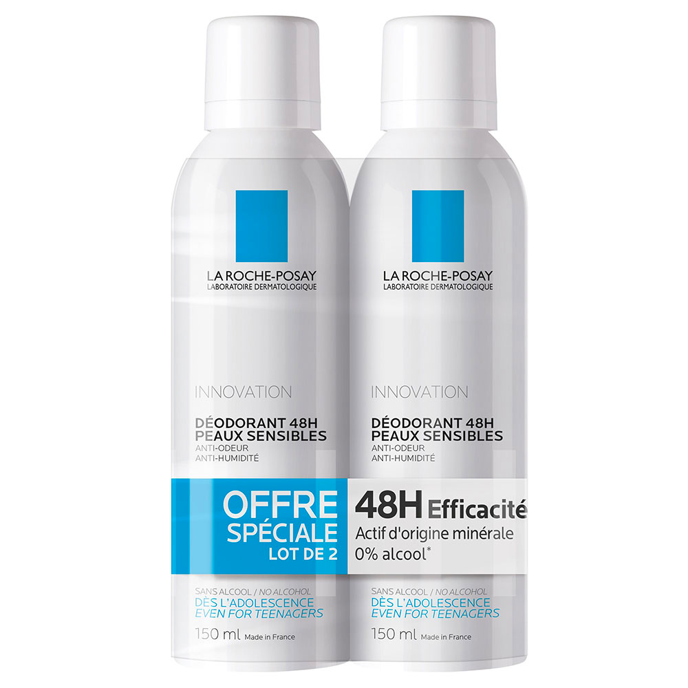 La Roche-Posay Déodorants Physiologiques Spray 48h Peaux sensibles 2x150ml