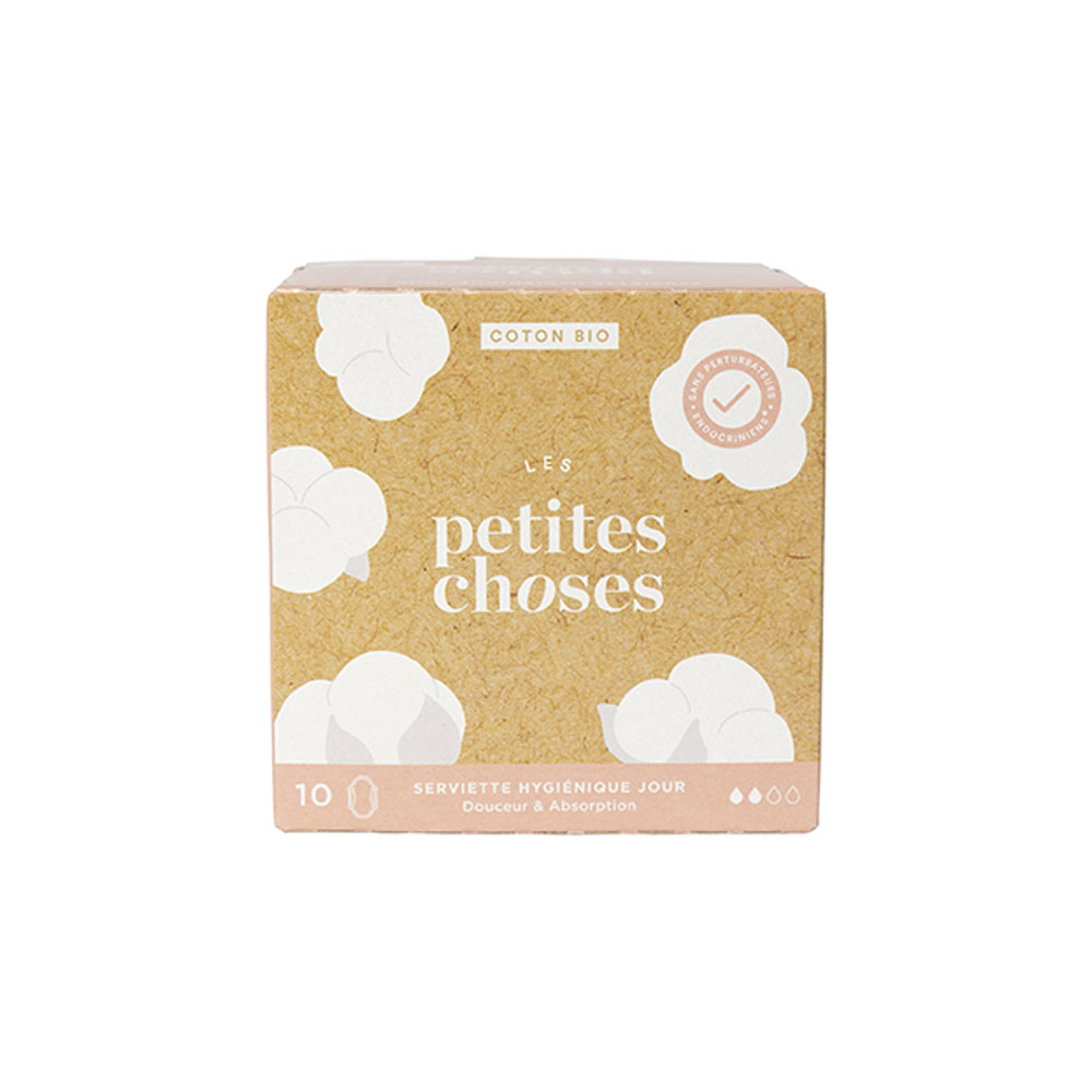 Les Petites Choses Serviettes Hygiéniques Jour Coton Bio Boîte de 10