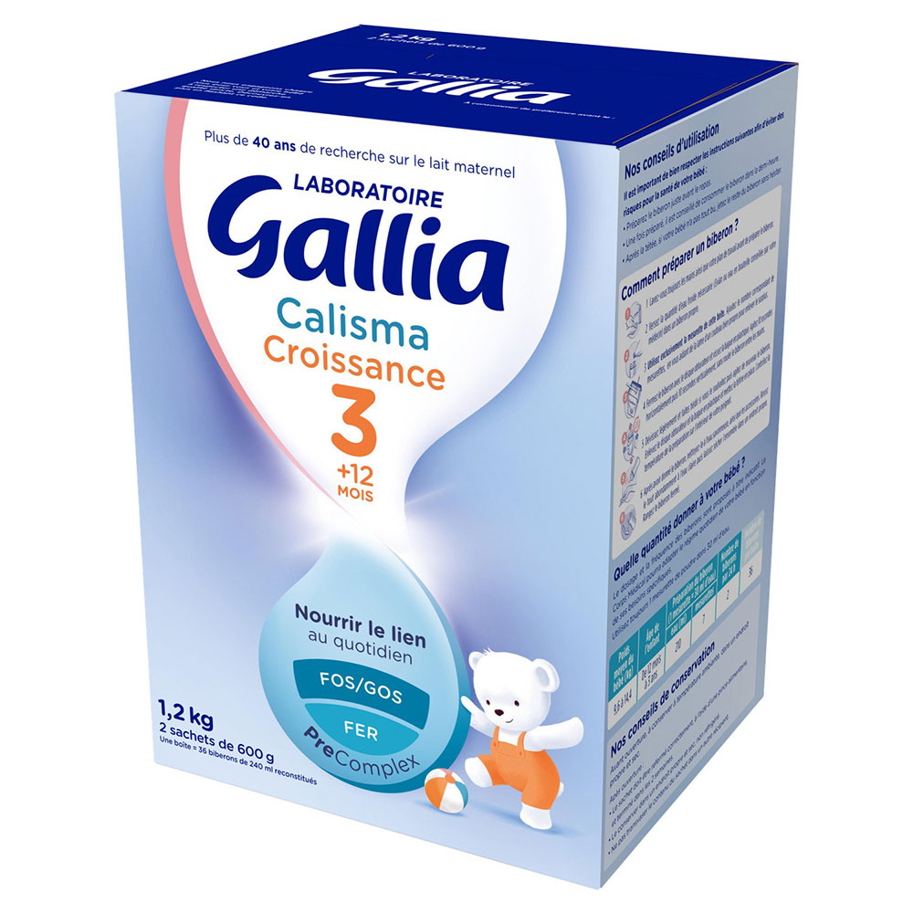Gallia Calisma Croissance 3 Lait En Poudre 12 Mois-3 Ans 12 mois à 3 Ans 2x600g