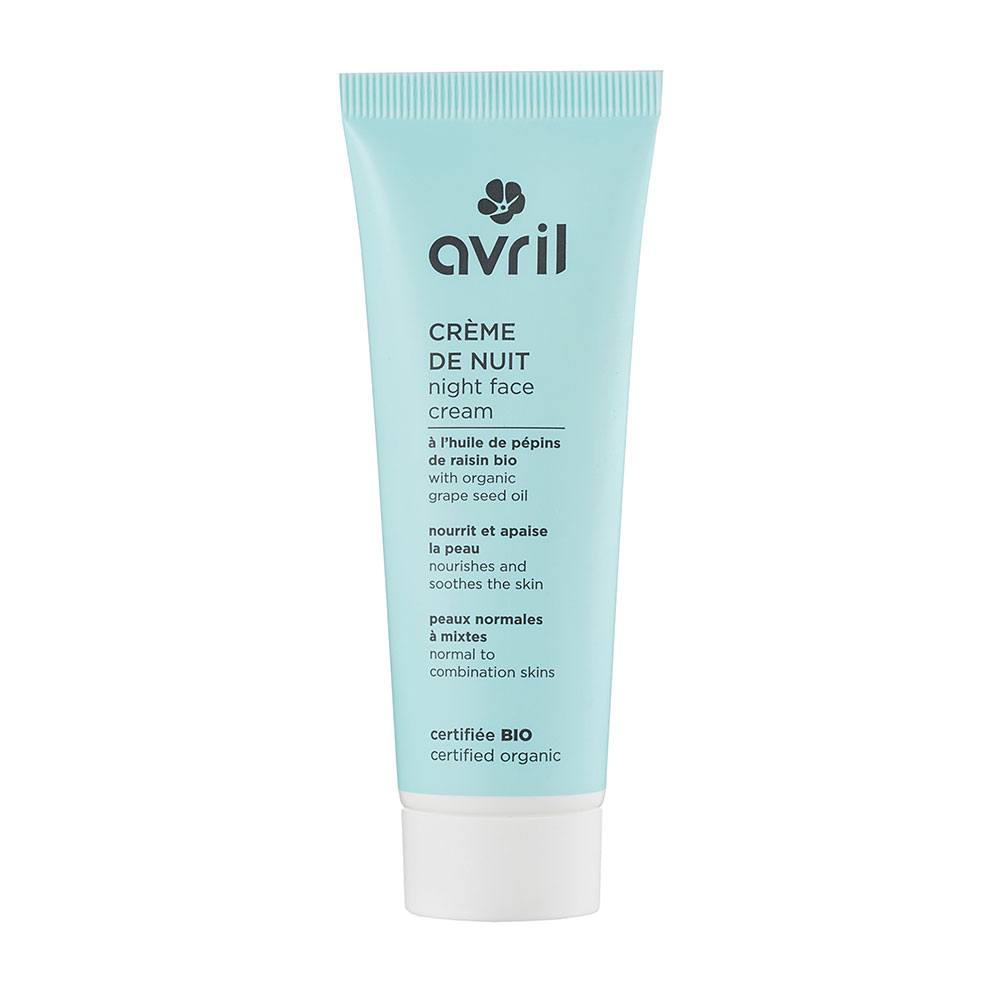 Avril Creme de nuit a l'huile de pepins de raisin bio Peaux normales a mixtes 50ml