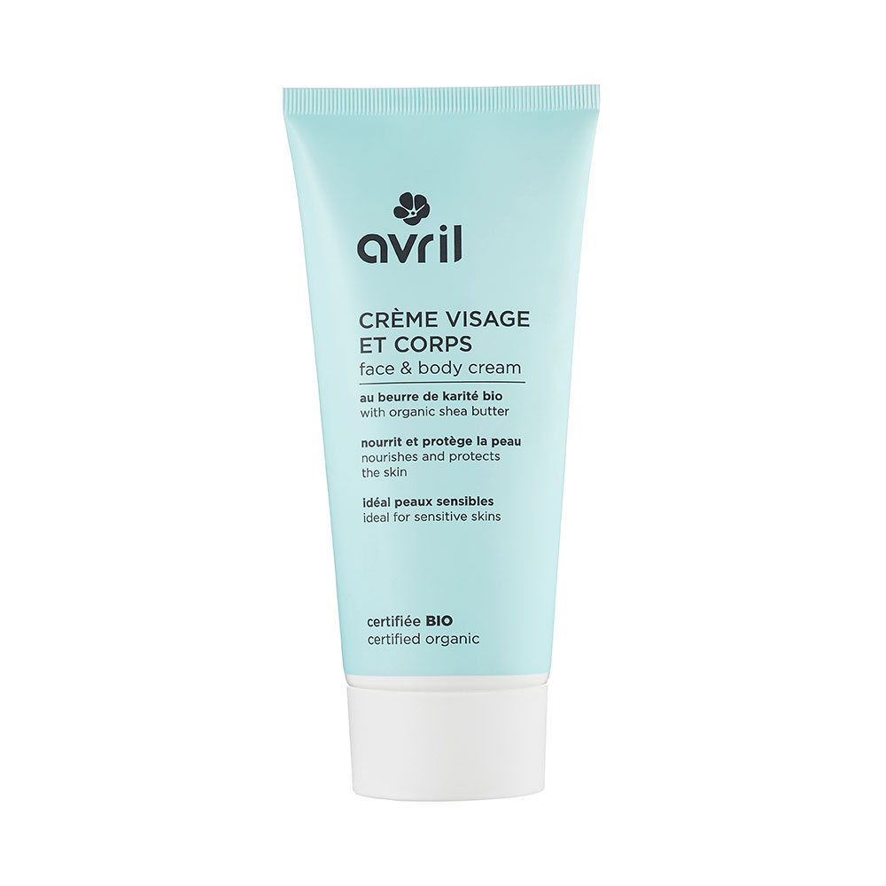 Avril Creme au beurre de karité bio Visage et Corps Peaux Sensibles 200ml