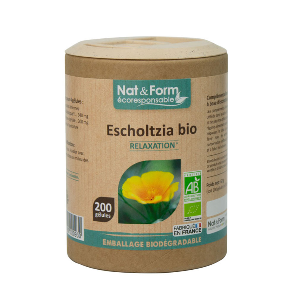 Nat&Form ESCHOLTZIA BIO Relaxation 200 Gélules
