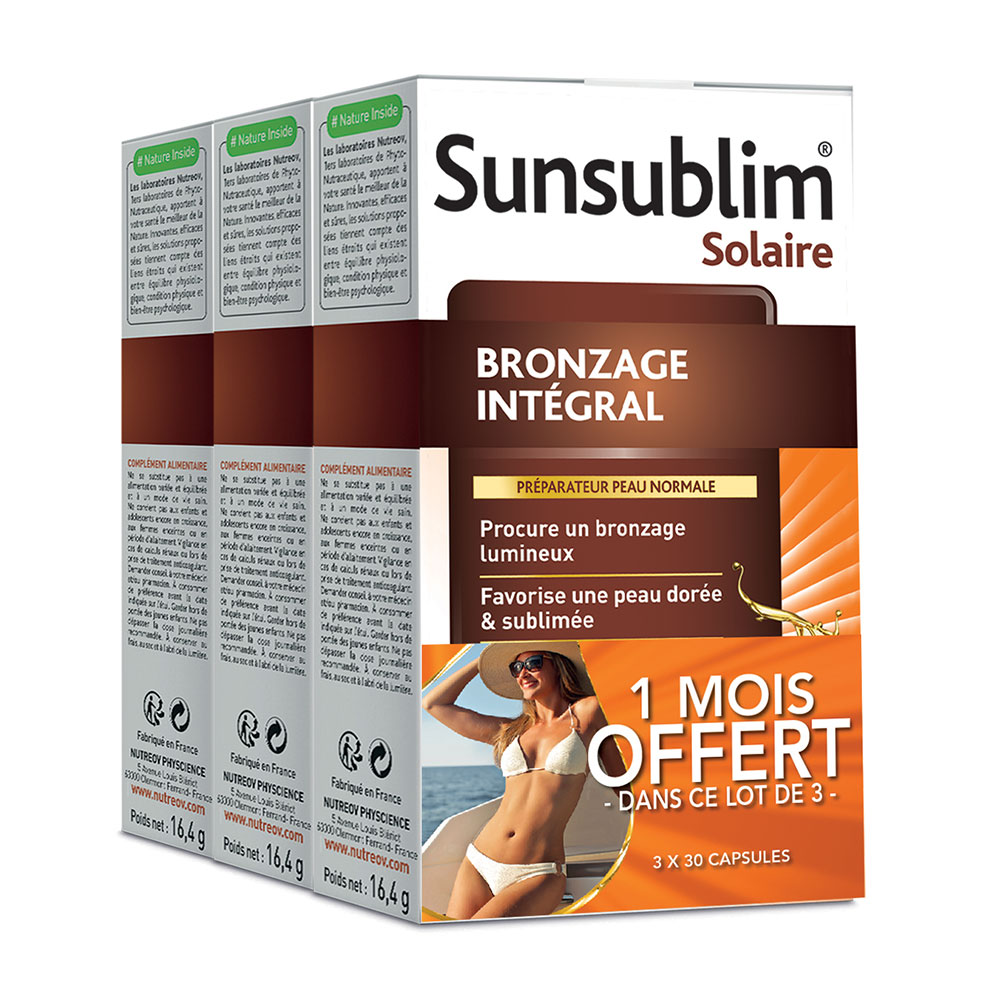 Nutreov Sunsublim Bronzage Integral Préparateur peau normale 3x30 Capsules