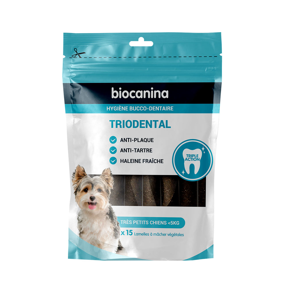 Lamelles à mâcher x15 Triodental très Petits Chiens moins de 5kg Biocanina